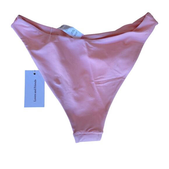Lovers + Friends Pastel Pink Bikini Bottom MEDIUM High Cut Cheeky Lilibet NEW - Picture 5 of 6